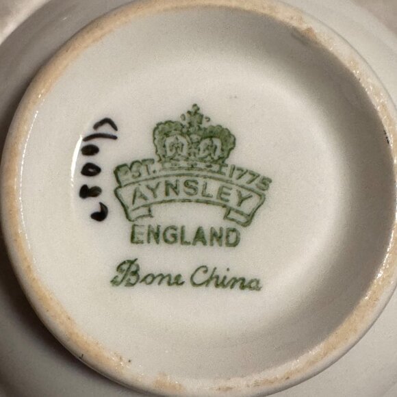 Vintage Aynsley Bone China Teacup Only C80017 Pink Cabbage Tea Rose Gold Filigee - Picture 4 of 12
